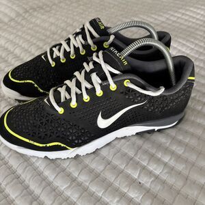 Nike Golf Shoes Mens Size 8 Air Rate Tour Gray Neon Yellow Mesh 379200-018